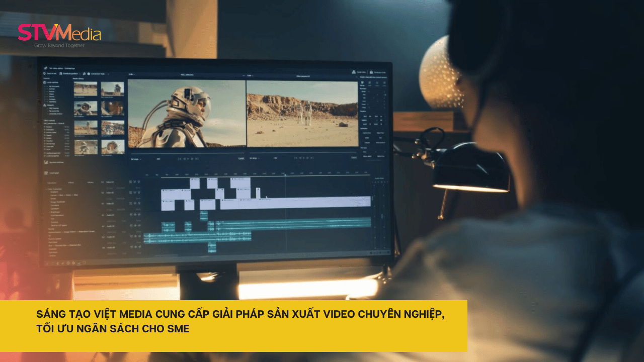 Tại Sao Doanh Nghiệp Cần Thơ Cần Đầu Tư Vào Video Marketing Trong Năm 2026? 3 Ekip STV Media đang sản xuất video marketing cho khách hàng tại Cần Thơ