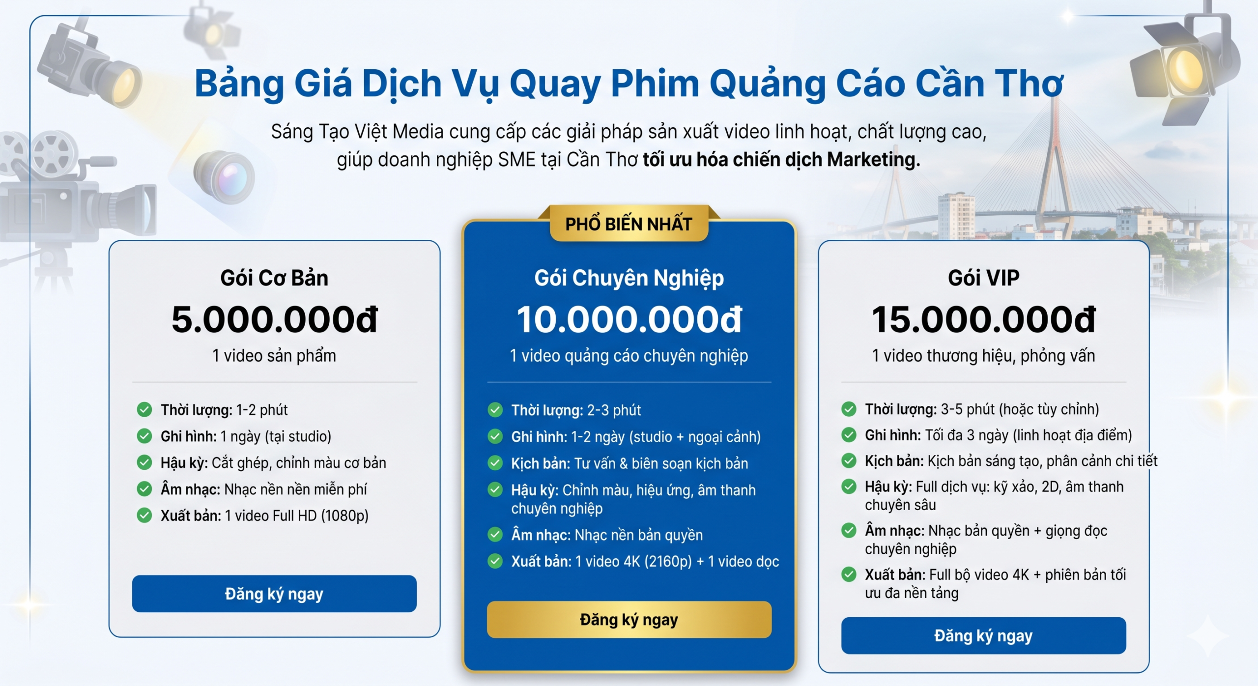 Bảng Giá Dịch Vụ Quay Phim Quảng Cáo Tại Cần Thơ Mới Nhất 2026: Giải Bài Toán Tối Ưu Chi Phí Cho SME 1 bang gia dich vu quay dung video tai can tho scaled