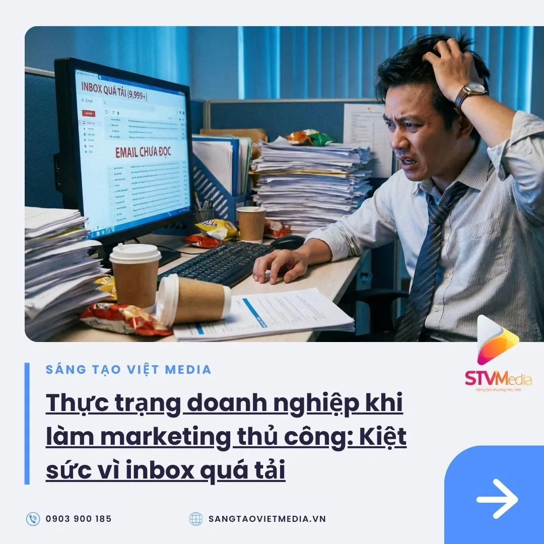 Marketing Automation AI – Giải Pháp Tự Động Hóa Toàn Diện Giúp Doanh Nghiệp Bứt Phá Doanh Số 1 Thực trạng doanh nghiệp khi làm marketing thủ công: Kiệt sức vì inbox quá tải